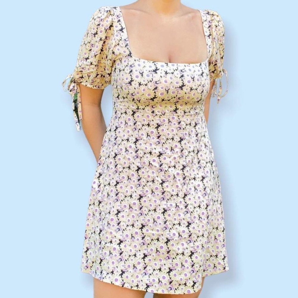 NWT floral motel rocks square beck babydoll mini dress